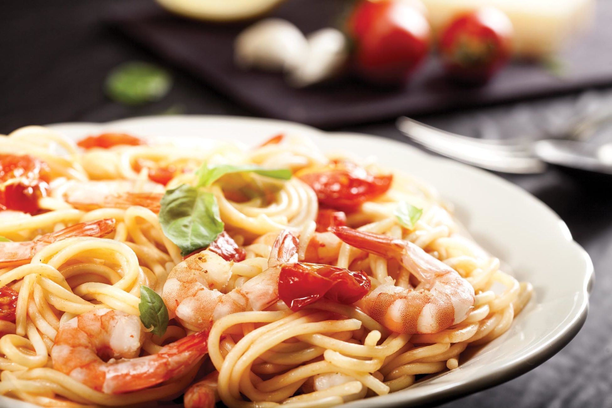 recette Spaghettis aux tomates séchées, crevettes et citron vert