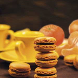 Macarons clémentine-chocolat